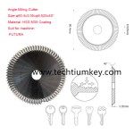 Angle Miling Cutter Size:φ60.4x3.05xφ9.525x40° Material :HSS M35 Coating Suit for machine:  FUTURA